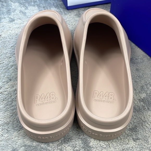 NIB P448 Flo Cipria Sandal Clog Slip On Backless Cream Beige Sz 38 39 - Picture 9 of 15